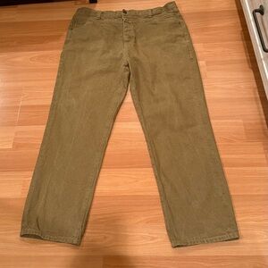 Marithe Francois Girbaud Men's Cotton Pants In Olive Khaki Tag Sz 40 Button Fly